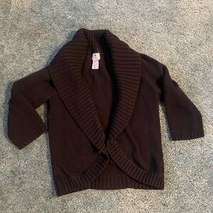 Worthington 3Quarter Sleeve Black Petite Sweater